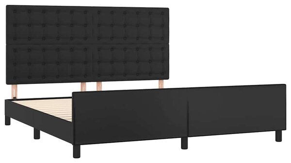 Rám postele s čelem černý 160x200 cm umělá kůže 3125579