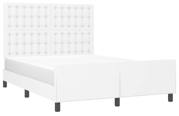 Rám postele s čelem bílý 140x190 cm umělá kůže 3125568