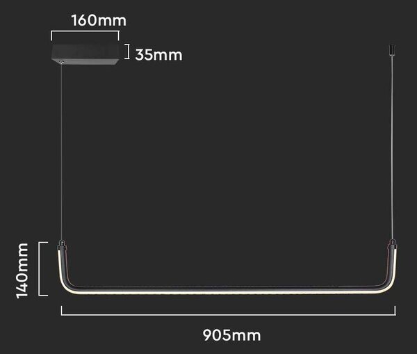 Černé závěsné LED svítidlo designové 90,5cm 12W - LED Solution - LED lustry a svítidla > Lustry