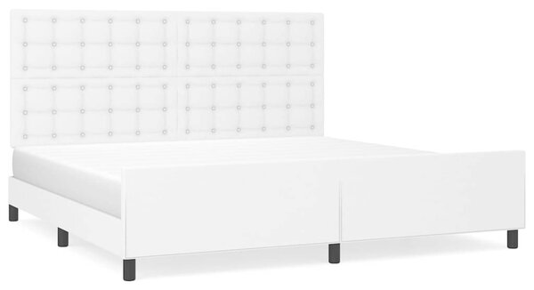 Rám postele s čelem bílý 200x200 cm umělá kůže 3125592