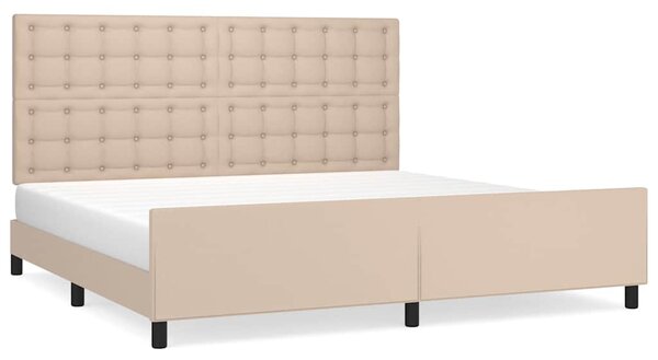 Rám postele s čelem cappuccino 200x200 cm umělá kůže 3125596
