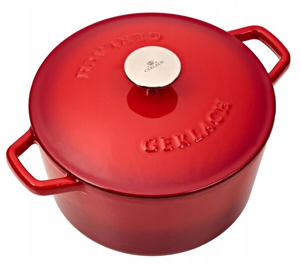 Gerlach Hrnec litinový 3 l NATUR IRON červený gradient