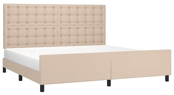 Rám postele s čelem cappuccino 200x200 cm umělá kůže 3125596