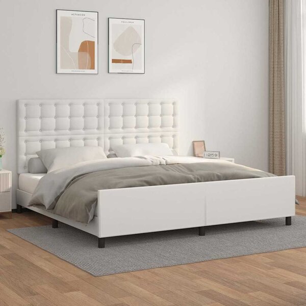 Rám postele s čelem bílý 200x200 cm umělá kůže 3125592