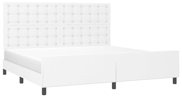 Rám postele s čelem bílý 200x200 cm umělá kůže 3125592