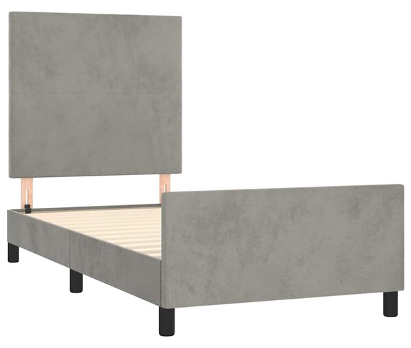 Rám postele bez matrace světle šedá 90 x 190 cm samet 3125605