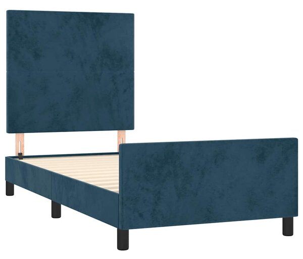 Rám postele bez matrace tmavě modrý 90x190 cm samet 3125609