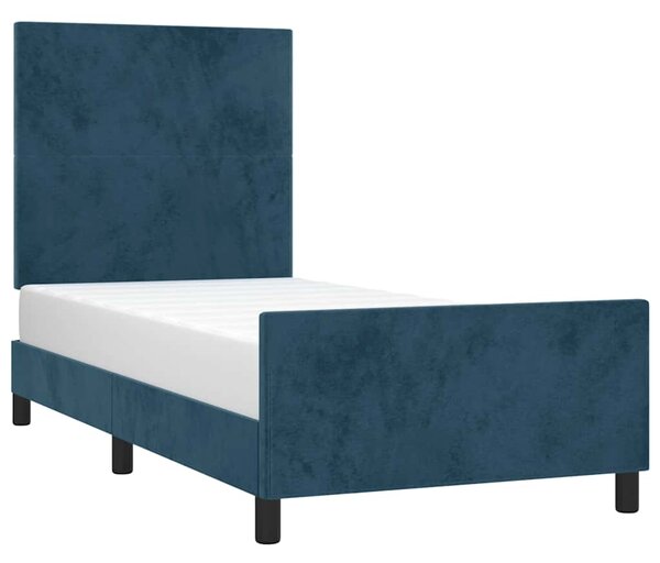 Rám postele bez matrace tmavě modrý 90x190 cm samet 3125609