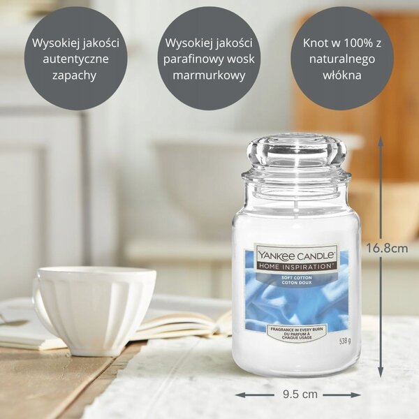 Parafínová vonná svíčka Soft Cotton Yankee Candle 1 ks