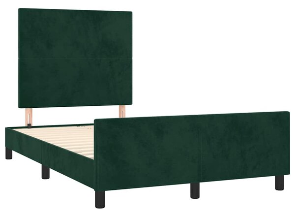 Rám postele bez matrace tmavě zelená 120 x 200 cm samet 3125626