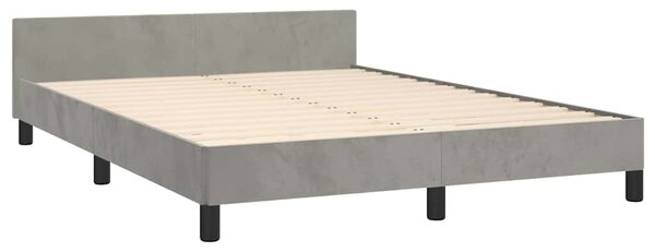 Rám postele bez matrace světle šedý 140 x 190 cm samet 3125812