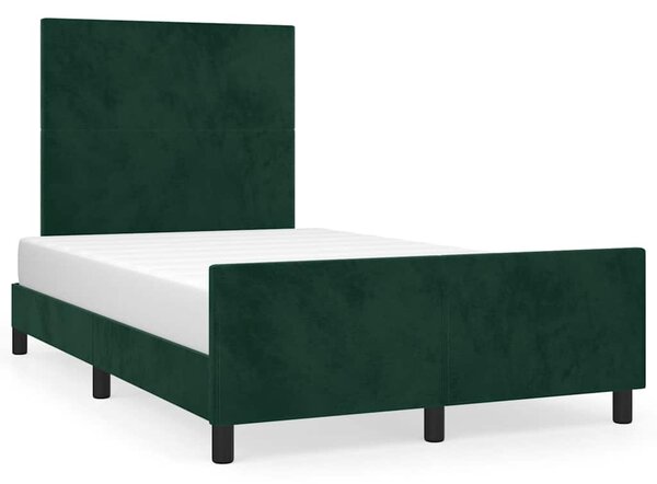 Rám postele bez matrace tmavě zelená 120 x 200 cm samet 3125626