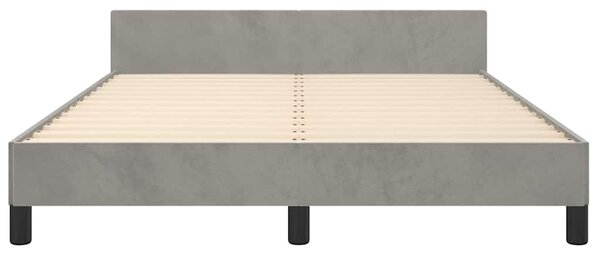 Rám postele bez matrace světle šedý 140 x 190 cm samet 3125812