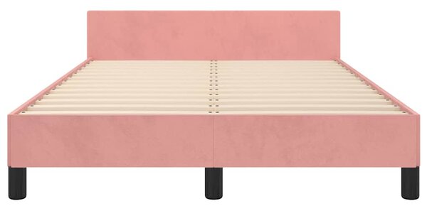 Rám postele s čelem růžový 120 x 200 cm samet 3125811