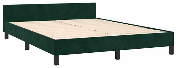 Rám postele bez matrace tmavě zelená 140 x 190 cm samet 3125632