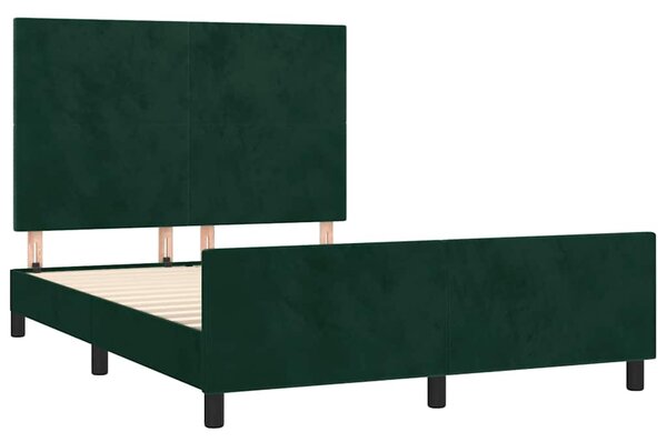 Rám postele bez matrace tmavě zelená 140 x 190 cm samet 3125632