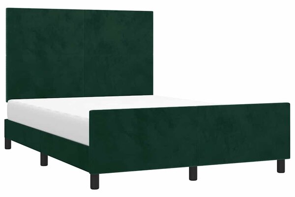 Rám postele bez matrace tmavě zelená 140 x 190 cm samet 3125632
