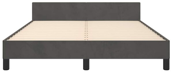 Rám postele bez matrace tmavě šedý 140 x 190 cm samet 3125813