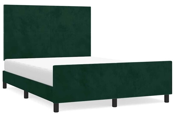 Rám postele bez matrace tmavě zelená 140 x 190 cm samet 3125632