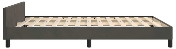 Rám postele bez matrace tmavě šedý 140 x 190 cm samet 3125813