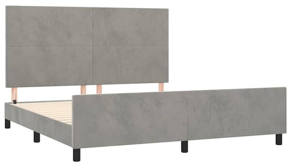 Rám postele bez matrace světle šedý 160 x 200 cm samet 3125641