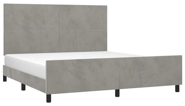 Rám postele bez matrace světle šedý 160 x 200 cm samet 3125641