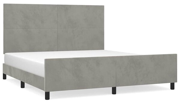 Rám postele bez matrace světle šedý 160 x 200 cm samet 3125641