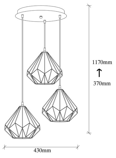ASIR Lustr DIAMOND černá
