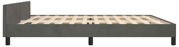 Rám postele bez matrace tmavě šedý 200 x 200 cm samet 3125837