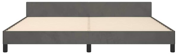 Rám postele bez matrace tmavě šedý 200 x 200 cm samet 3125837