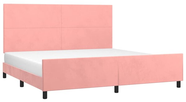Rám postele s čelem růžový 200x200 cm samet 3125658