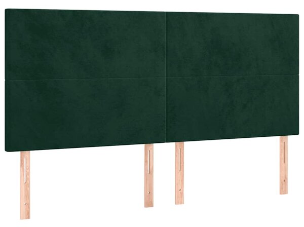 Rám postele bez matrace tmavě zelená 200 x 200 cm samet 3125656