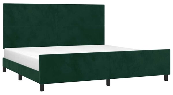 Rám postele bez matrace tmavě zelená 200 x 200 cm samet 3125656