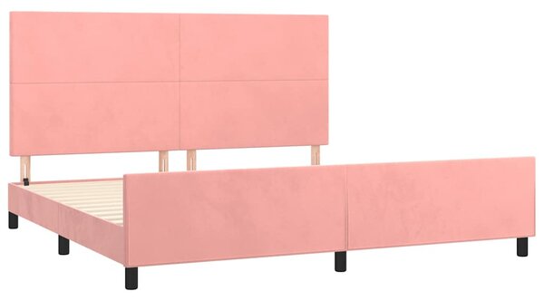 Rám postele s čelem růžový 200x200 cm samet 3125658