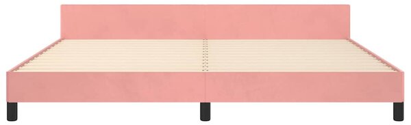 Rám postele s čelem růžový 200x200 cm samet 3125658