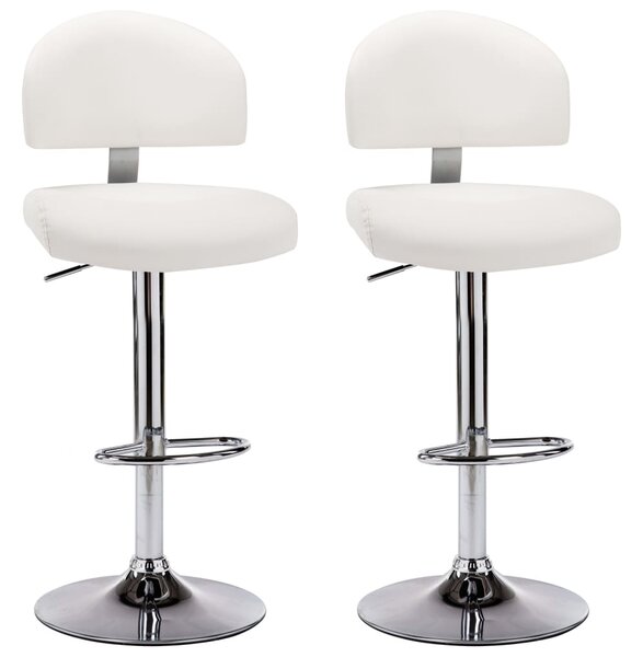 Barové stoličky Jumper - umělá kůže - 2 ks | bílá