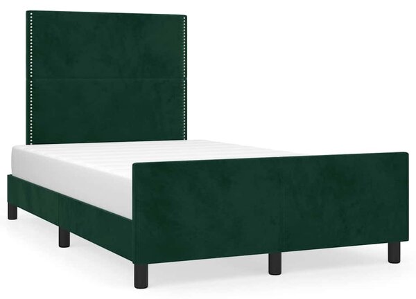 Rám postele bez matrace tmavě zelená 120 x 200 cm samet 3125687