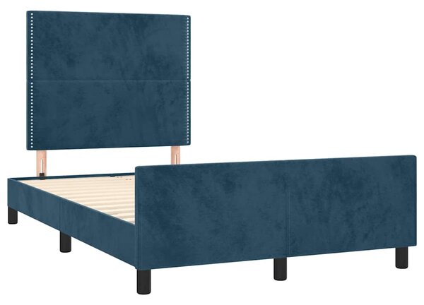 Rám postele bez matrace tmavě modrý 120 x 200 cm samet 3125688