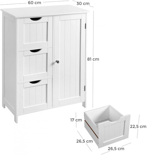 Koupelnová skříňka VASAGLE Bety bílá