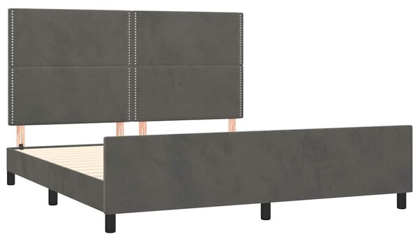 Rám postele s čelem tmavě šedý 180x200 cm samet 3125709