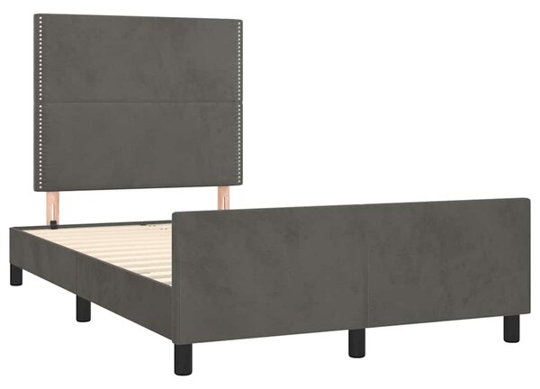 Rám postele bez matrace tmavě šedá 120 x 200 cm samet 3125685