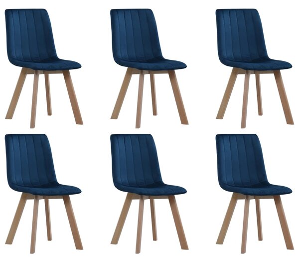 Jídelní židle 6 ks modré samet
