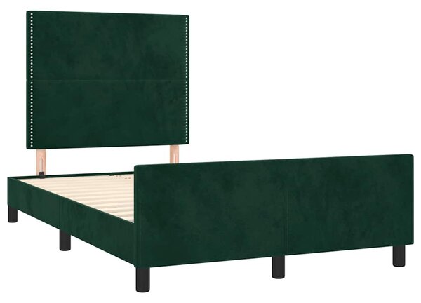 Rám postele bez matrace tmavě zelená 120 x 200 cm samet 3125687