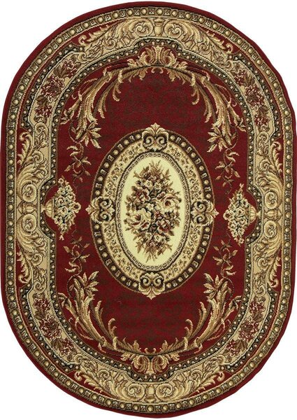 Makro Abra Oválný koberec GOLD 042/22 bordó Rozměr: 160x225 cm