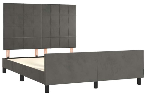 Rám postele bez matrace tmavě šedý 140 x 190 cm samet 3125752