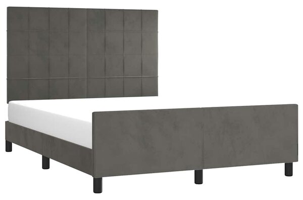 Rám postele bez matrace tmavě šedý 140 x 190 cm samet 3125752