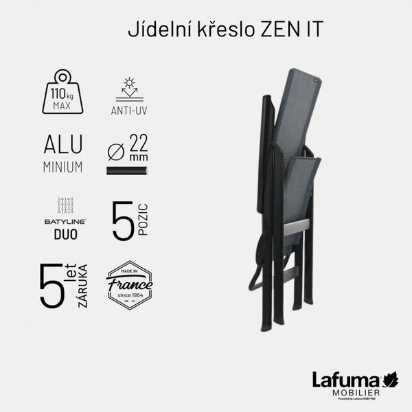 Venkovní jídelní křeslo ZEN IT BeComfort šedá Dark Grey