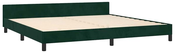 Rám postele bez matrace tmavě zelená 200 x 200 cm samet 3125839