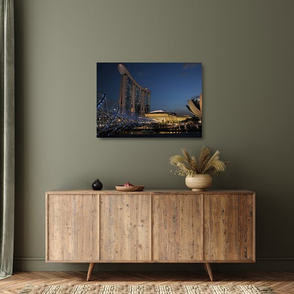 Skleněný obraz moderní metropole (70x50 cm)
