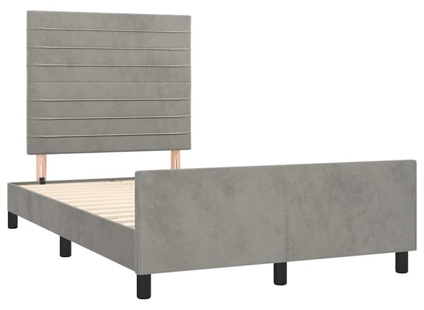 Rám postele bez matrace světle šedá 120 x 200 cm samet 3125806